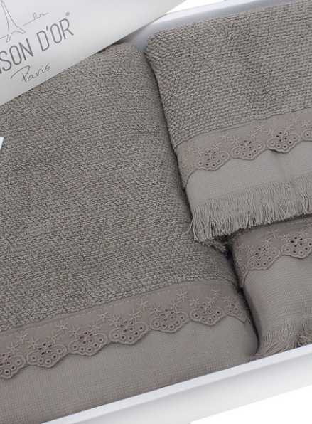 Maison D`or Melissa набор махровых полотенец 3шт серый