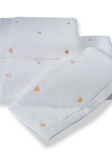 Maison D'or Micro Cotton Love махровое полотенце банное 85х150 белое с оранжевым