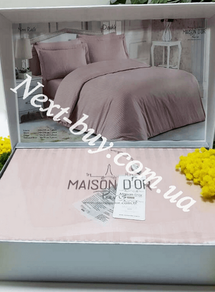 Maison D'or New Rails Double постельное белье 200x220см сатин жаккард персиковый
