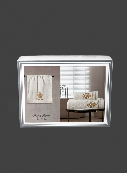 Maison D'or Royal crown white набор полотенец с вышивкой 3шт. с вышивкой