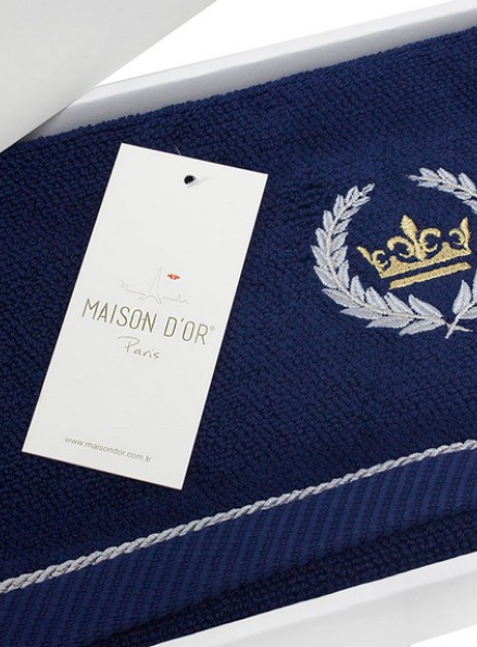 Maison D'or Pierre Loti набор полотенец с вышивкой 4шт 30х50 темно-синий