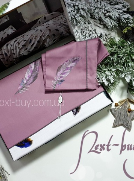 Maison D'or Pulume Volante постельное белье семейное 160x220см - 2шт. сатин с вышивкой фиолетовый