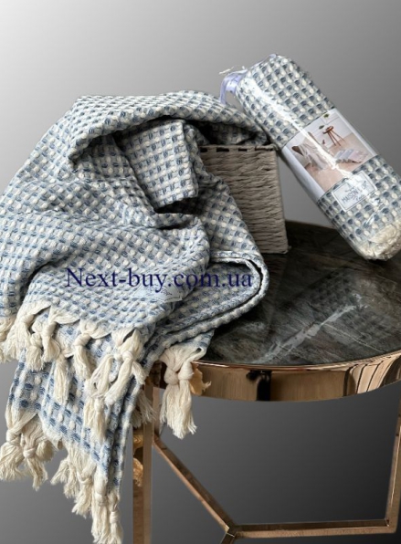 Maison D'or Ruana blue бавовняний плетений рушник для лазні 130х155см