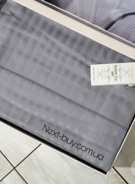 Maison D'or New Rails Grey постельное белье полуторное 160x220см сатин жаккард серый