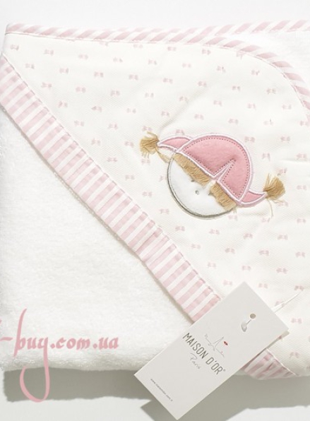 Maison Dor Love Baby pink банное полотеце конверт для новорожденных розовый