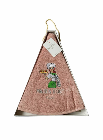 Maison D`or Maxi box круглий махрове кухонний рушник 1шт 70х70 бавовна рожевий