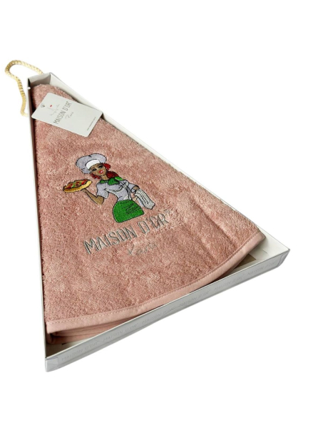Maison D`or Maxi box круглий махрове кухонний рушник 1шт 70х70 бавовна рожевий