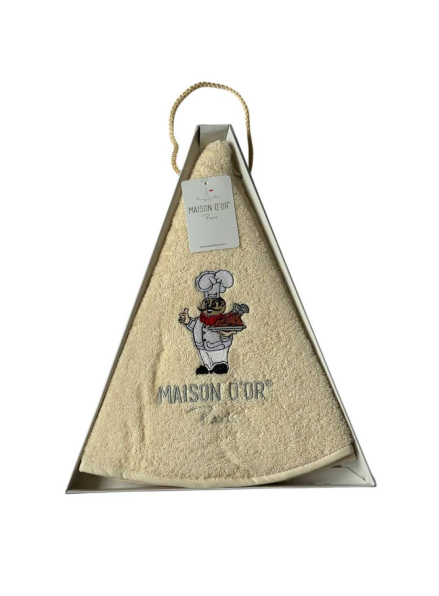 Maison D`or Maxi box круглий кухонний рушник 1шт 70х70 бавовна світло-бежевий