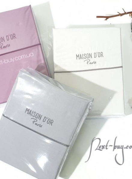 Maison Dor Spring Embroidery duvet cover set однотонна постільна білизна 200х220 світло-сіра