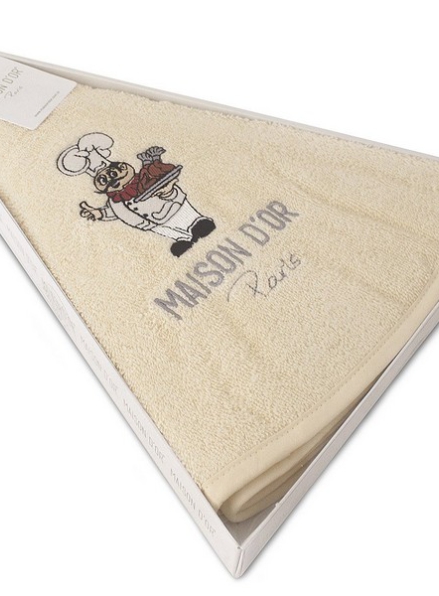 Maison D`or Maxi box круглое кухонное полотенце 1шт 70х70 хлопок светло-бежевый махровое