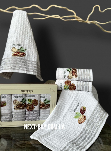 Набір кухонних рушників Nilteks Simono series nuts 4шт. 40х60 см