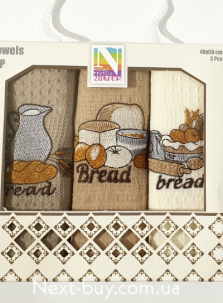 Набор кухонных полотенец Nilteks Bread 3шт. 40х60
