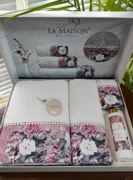 Набір махрових рушників La Maison Nora 3шт. + ароматичний спрей