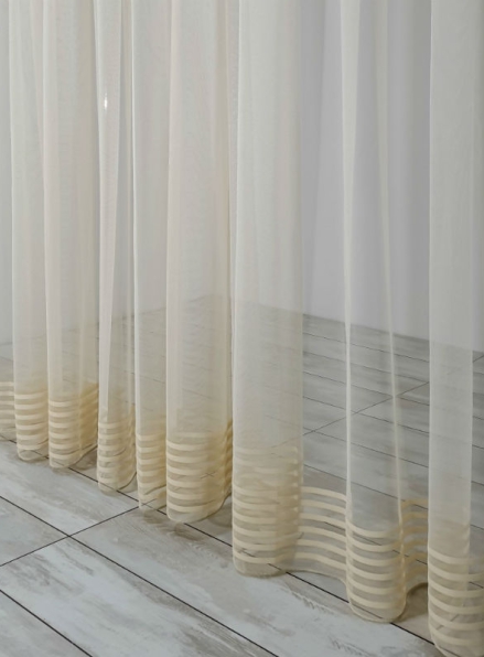 Тюль фатин Lines 3 крем Туреччина