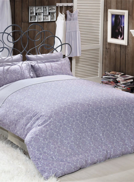 Постільна білизна Maison D'or Rose Marine Lilac 160x200см сатин із стразами