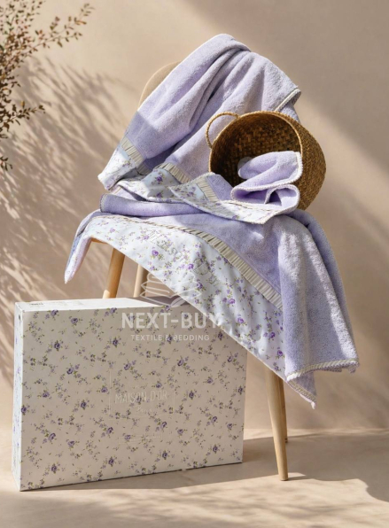 Набір бамбукових рушників Maison D'or Roses Lilac 3шт бузковий