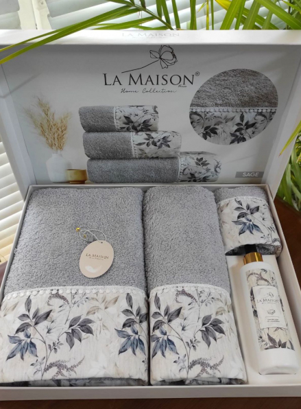 Набір махрових рушників La Maison Sage 3шт. + ароматичний спрей