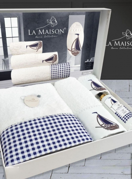 Набор махровых полотенец La Maison Salor 3шт. + ароматический спрей