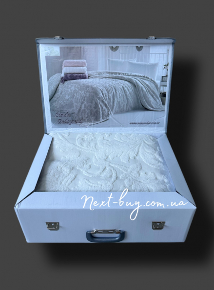Maison D'or Paris Sanda Bedspread махрове простирадло-покривало з бахромою бавовна крем 220x240
