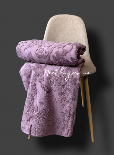 Махровая простынь-покрывало Maison D'or Paris Sanda с бахромой фиолетовая 160х240