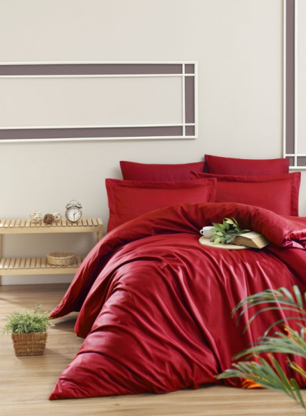 First choice Snazzy Kirmizi(red) постельное белье сатин евро 200х220