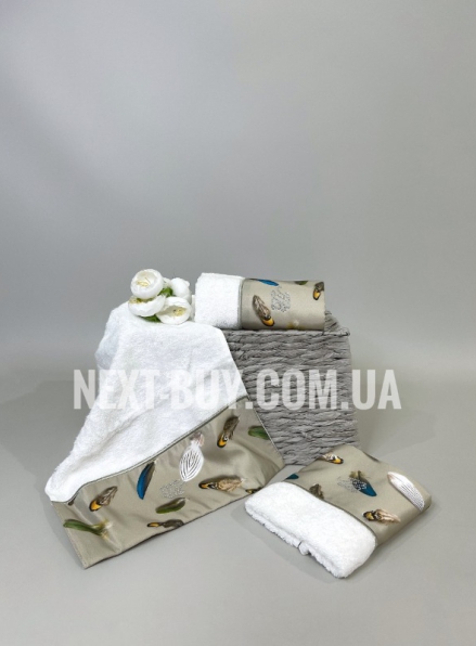 Tivolyo Home Gala bej набор полотенец со стразами 3шт 30х50см