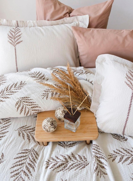 Постільна білизна з піке Olive earth kahve євро