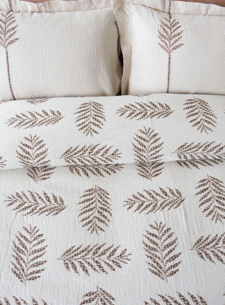 Постільна білизна з піке Olive earth kahve євро