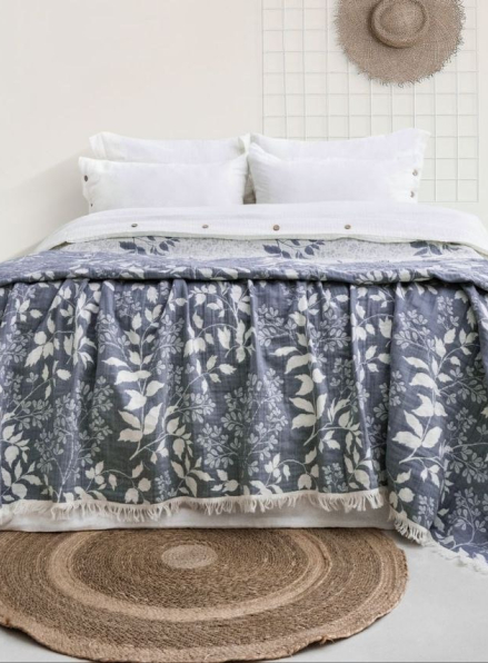 Муслиновое покрывало Saheser Model Amor Lacivert евро Турция