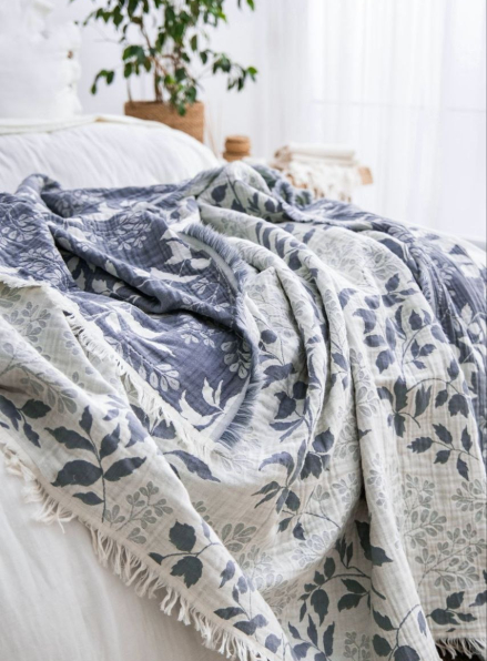 Муслиновое покрывало Saheser Model Amor Lacivert евро Турция