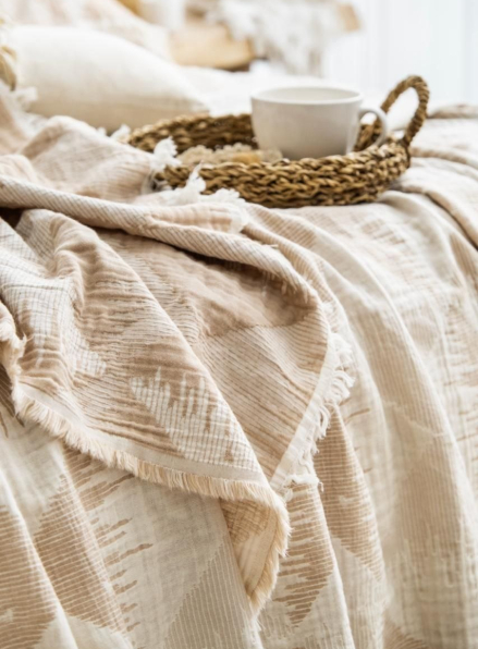 Муслиновое покрывало Saheser Model dolce Bej евро Турция