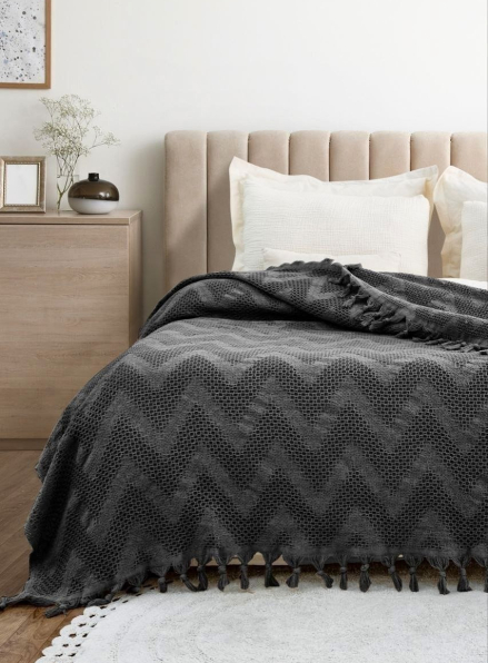 Натуральне, легке піке Saheser Naomi Antrasit євро Туреччина