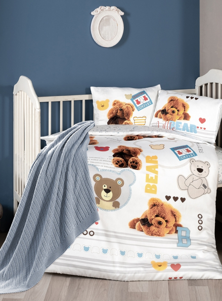 Детское постельное белье с пледом First choice Bear бамбук