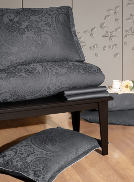 Постільна білизна Tracy steel grey La Romano premium сатин сімейний 160х220(2шт)