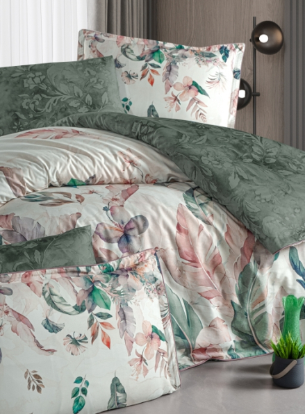 Постільна білизна Reneta Green  La Romano premium сатин евро 200х220