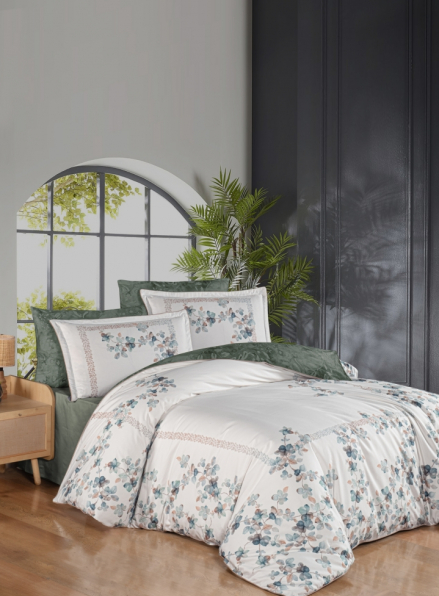 Постільна білизна Lina Green La Romano premium сатин евро 200х220