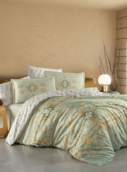 Постільна білизна Rian Aqua La Romano premium сатин евро 200х220