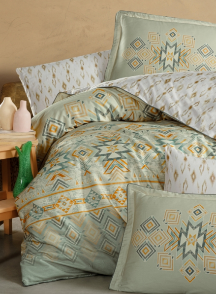 Постільна білизна Rian Aqua La Romano premium сатин евро 200х220