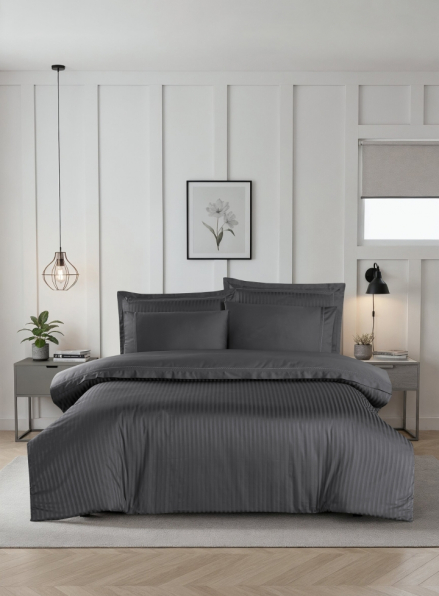 Постільна білизна Orcella Grey La Romano premium сатин Євро 200×220