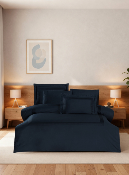 Постільна білизна Montova Navy Blue La Romano premium сатин Євро 200×220