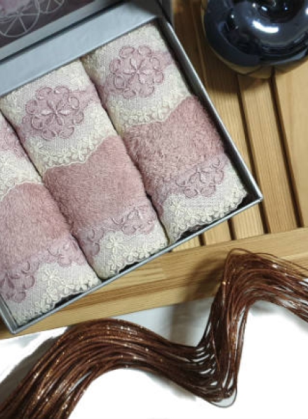 Maison Dor Vanessa набор бамбуковых полотенец3шт. 30х50см розовый