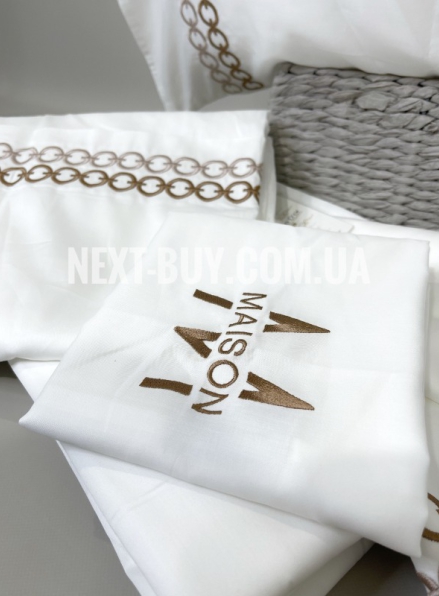 Постельное белье Maison D'or Maison Premium beige 200x220см сатин с вышивкой