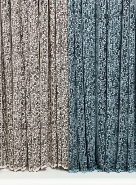 Тюль сетка с плетением Weaving синий Турция