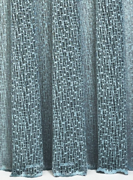 Тюль сетка с плетением Weaving синий Турция