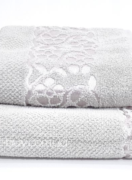 Махровое полотенце для лица Cestepe Dosse 50х90 серое Турция