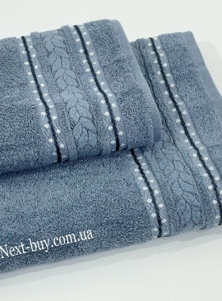 Махровое полотенце для лица Cestepe Filiz синее 50х90 Турция