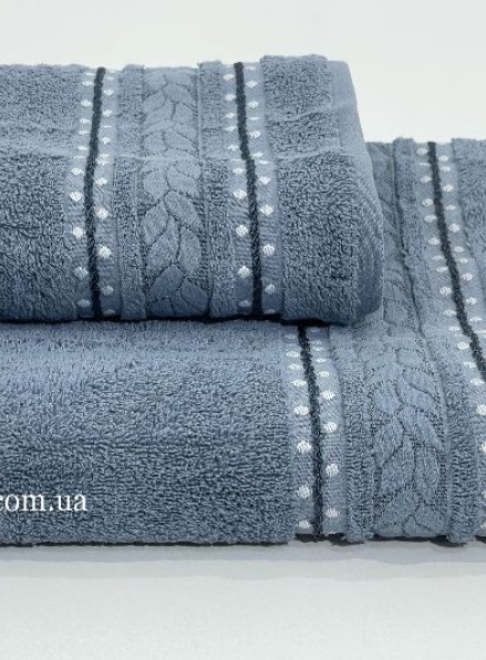 Махровое полотенце для бани Cestepe Filiz синее 70х140 Турция