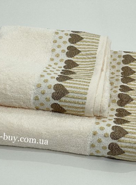 Махровое полотенце для бани Cestepe Kalpli Inci кремовое 70х140 Турция