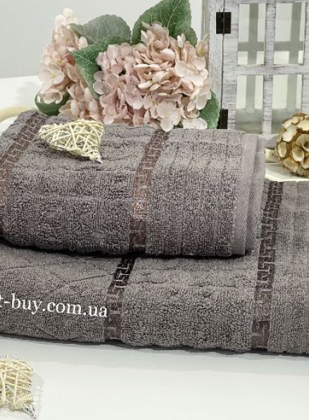 Махровое полотенце для бани LuiSa Li Geo серое 70х140 Турция