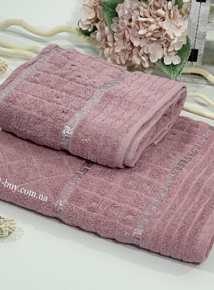 Махровое полотенце для бани LuiSa Li Geo розовое 70х140 Турция